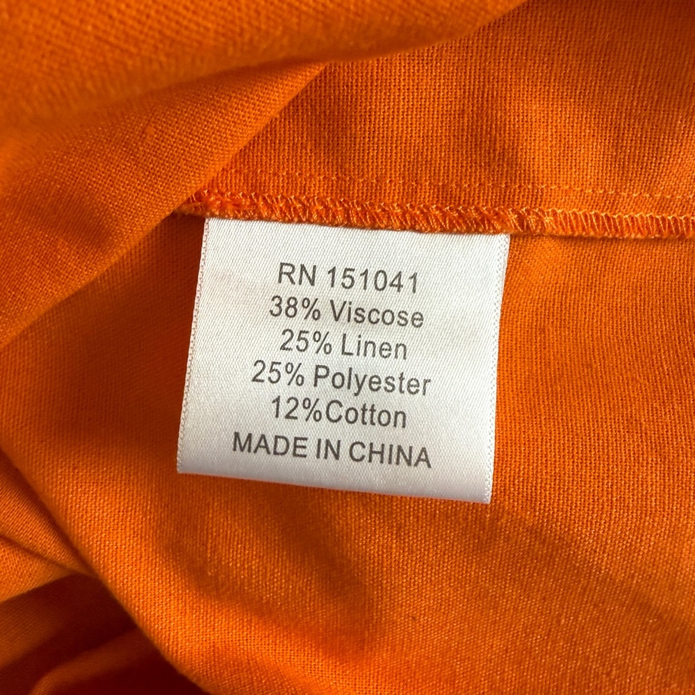 Vibrant Orange Square Neck Dress, Size M by o.p.t. - Picture 5 of 5